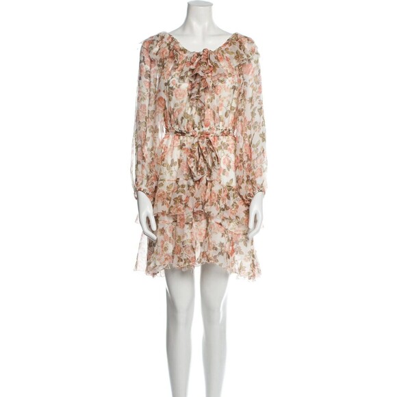 Zimmermann floral print silk mini dress ZM2 US8 - Picture 3 of 5